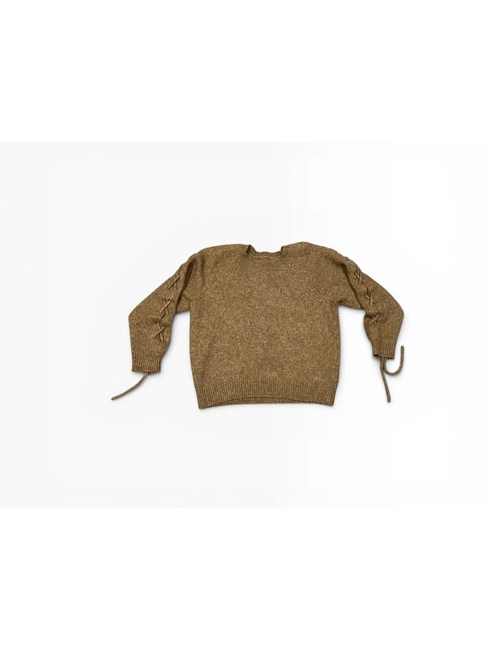 IRO Paris Mystic Camel Alpaca Blend Lace Up Sleeve Knit Sweater Medium M  $495